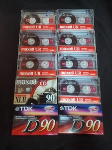 Lot of 10 Maxell UR90 Minutes Normal Bias Blank Audio Cassette 2 TDK D 90 + XLII - Picture 1 of 1