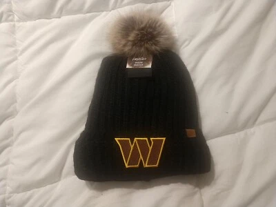 Washington Commanders Woman's Knit Pom Fleece Lined Hat - Image 1 of 2