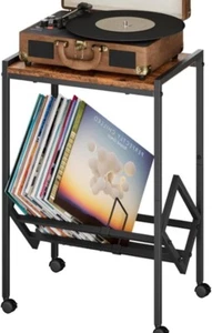 Record Player Stand with Vinyl Record Storage, Vinyl Record Stand with 2-Tier V - Picture 1 of 6