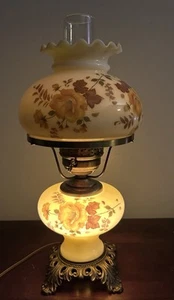 VINTAGE Gone with the Wind style Lamp Electric Floral HAND PAINTED - Picture 1 of 10
