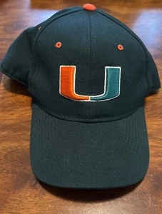 Vintage Zephyr Miami Hurricanes Hat Cap 7 5/8 Green Orange Fitted Wool - Picture 1 of 7