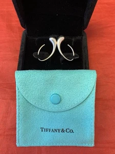 Tiffany & Co Elsa Peretti Teardrop Hoop Drop Dangle Earrings Silver 6 grams - Picture 1 of 6