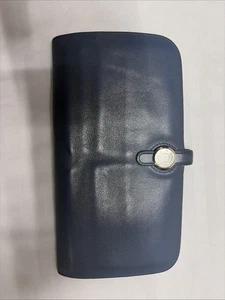 Hermes Dogon Geldbörse Lucky dunkelblau gebraucht kleine Geldbörse mit Kartenfächern - Bild 1 von 19