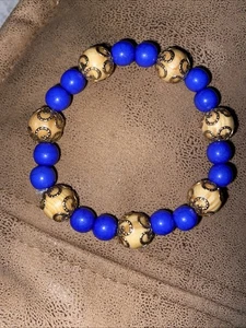 Lapislazuli 18K Gold und evtl. Marmor oder Holz Perlen Fil agree Gold Stretch - Bild 1 von 5