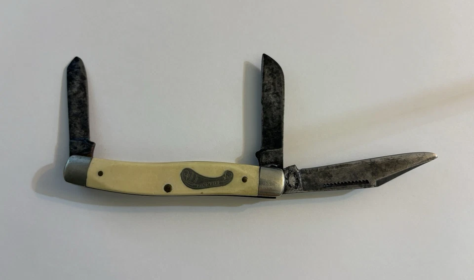 Navaja de Bolsillo Vintage Frontier Imperial 3 Hojas Stockman Modelo 4432 EE. UU. Foto 1 de 4