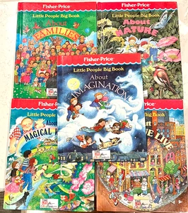 Vtg Fisher Price Little People Big Book Hard Cover by Time Life Set of 5 Books - Foto 1 di 9