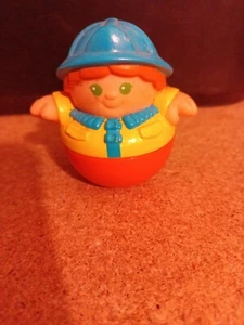 Vintage 1987 Playskool Weebles Wobble FIREMAN Figure Green Eyes - Picture 1 of 3