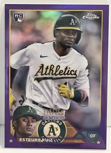 2023 Topps Chrome Esteury Ruiz Rookie RC Purple Refractor Oakland A's 111/250 - Bild 1 von 2