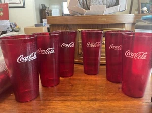 6, Coca Cola Red Plastic Model 5224 Restaraunt Tumblers/Cups - Carlisle 24oz New - Picture 1 of 10