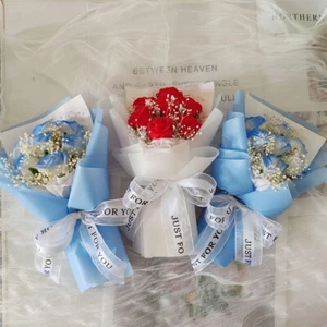 Valentine's Day Gift Single Rose Flowers Bouquet Artificial Soap Flowers Wedding - Picture 1 of 17