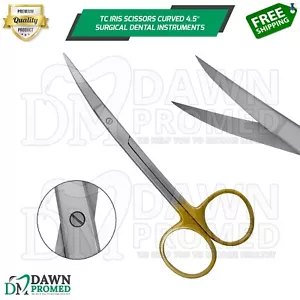 Premium German TC Iris Scissors 4.5" Curved Surgical Dental Instruments - Picture 1 of 7