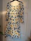 Ladies F&F size 10 tired dress Floral White Mix Nwt