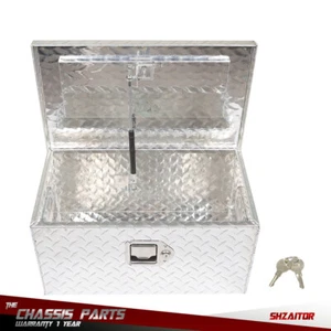 20" x 12" x 9.5" Diamond Plate Tool Box Trailer Pickup or RV Aluminum Silver - Picture 1 of 14