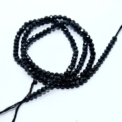 Cuentas rondelle espinela negra 13" briolette piedras preciosas sueltas naturales para hacer joyas Foto 1 de 4