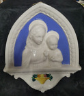 Vintage Niccacci Deruta Włoska ceramika Łuk ścienny Tablica Madonna i Dzieciątko Jezus