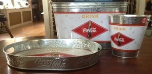 Nueva Bandeja Galvanizada Bebida Coca-Cola COCA COLA, Cubo, Fiesta Bebidas Enfriador Tuba de Hielo - Imagen 1 de 5