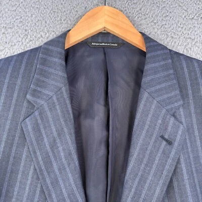 Coppley Ermenegildo Zegna 52R спортивное пальто блейзер синий в полоску 2 пуговицы шерсти шелк - Изображение 1 из 4