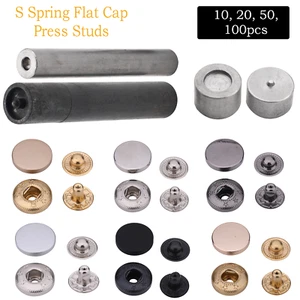 S Spring Press Studs with Hand Tool 10–100pcs Snap Fasteners 10/12.5/15mm DIY - Picture 1 of 36