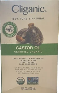 Cliganic Organic Castor Oil 100% Pure + Eyelash Kit For Eyelashes, Eyebrow, Skin - Picture 1 of 4