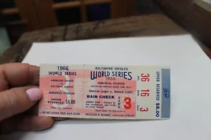 1966 BALTIMORE ORIOLES WORLD SERIES GAME 3 UPPER RESERVE TICKET GREAT LA DODGERS - Picture 1 of 2