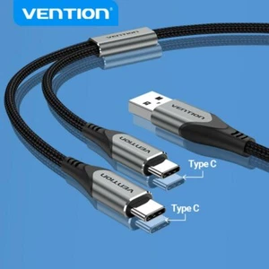 USB Type C Cable Dual USB C Braided Fast Charging 3A Quick Charger Cord Phone - Picture 1 of 13