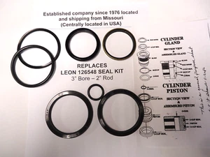 REPLACES 126548 LEON SEAL KIT (3" Bore & 2" Rod) 3" CYLINDERS (See Text) - Picture 1 of 3