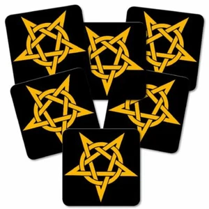 Untersetzer 6-tlg.Set 'Pentagramm' - Korkrückseite - Drudenfuß - Satan - Symbol - Picture 1 of 2