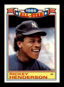 1986 Topps Glossy All-Stars Rickey Henderson #7 New York Yankees