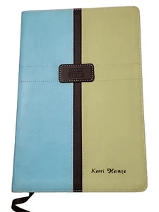 Life Application Study Bible NIV Zondervan Blue Green Brown Leather Look Duotone - Picture 1 of 24