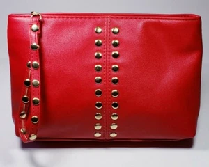 Women Elizabeth Arden NY Red Wristlet Purse Wallet Clutch Hand Pouch Bag Handbag - Picture 1 of 11