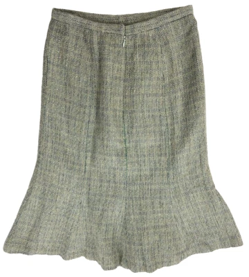 Women's Size 4 Neiman Marcus Exclusive Fit & Flare Green Bounce Tweed Skirt - Изображение 1 из 4
