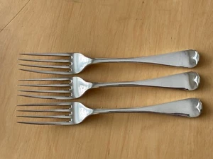 THREE  STERLING SILVER OLD ENGLISH DESSERT FORKS, SHEFFIELD 1917. - Picture 1 of 5