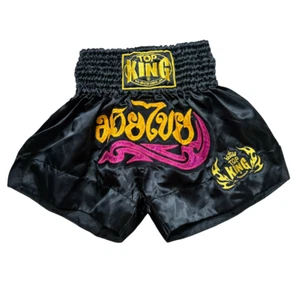 Top King Muay Thai Boxing Shorts size S small black MMA - Picture 1 of 7