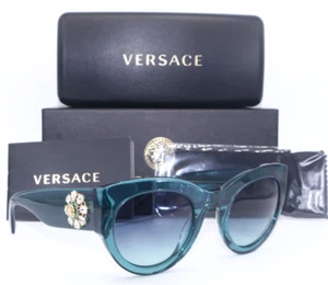 VERSACE MOD.4353-B-M 5316/4S CLEAR TURQUOISE/BLUE GRADIENT LENS SUNGLASSES 51-26 - Picture 1 of 4