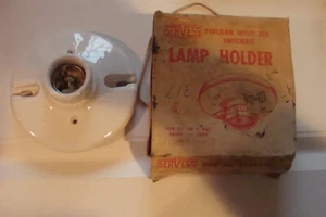 Vintage Antik SERVESS Schalterlos PORZELLAMPENHALTER #2134X-22 NOS - Bild 1 von 2