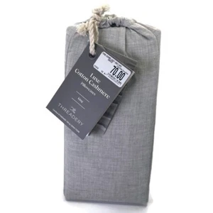 The Threadery Set of 2 King Size Pillowcases Luxe Cotton Cashmere Light Grey - Picture 1 of 10
