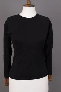 ICEBREAKER Merino Black Wool Long Sleeve Crew Neck Pullover T-Shirt Top Size 152 - Picture 1 of 18