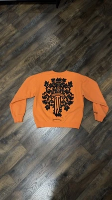 Sudadera Chrome Hearts Vine Dagger Para Hombre Grande Naranja Negra Logo Grande Cuello Redondo Foto 1 de 4
