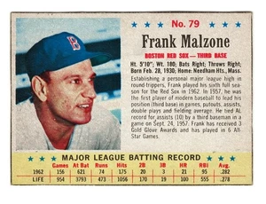 Tarjeta de béisbol 1963 Post # 79 Frank Malzone Boston Red Sox - ¡Mira!!!!!! - Imagen 1 de 2