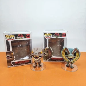 FUNKO POP JURASSIC PARK 25TH ANNIVERSARY Velociraptor #549 Dilophosaurus #550 - Picture 1 of 10