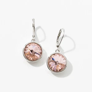 Touchstone Crystal by Swarovski LULU Earrings VINTAGE ROSE Rhodium Plating - Picture 1 of 3