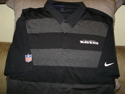 NFL Baltimore Ravens NIKE Dri Fit Early Season Black Polo Golf Shirt Men's XL - Image 1 of 4