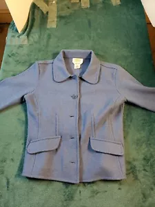 Talbots Jacket Womens Size PP Button Up Long Sleeve Blue Alpaca Blend Ladies - Picture 1 of 8