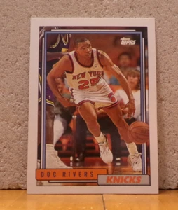 COOL BASKETBALL CARD TOPPS '92-'93 NEW YORK KNICKS DOC RIVERS MARQUETTE - Picture 1 of 2