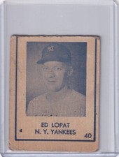 1948 R346 Blue Tint #40 Ed Lopat New York Yankees