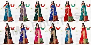 SAREE BLOUSE NEW SARI INDIAN PAKISTANI WEDDING DESIGNER BOLLYWOOD PARTY WEAR - Picture 1 of 29