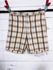 Tommy Bahama Mens Shorts Size 36 Plaid Flat Front Pockets Linen & Silk - Picture 1 of 9