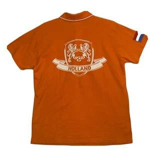 Holland Netherlands Men’s XL Embroidered Polo Shirt Flag Crest Orange Football - Picture 1 of 13