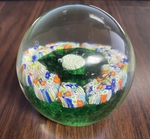 Vintage Murano Millefiori - Art Glass Paperweight Beautiful Flowers - Antique - Picture 1 of 5