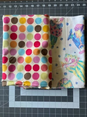 Par de estampados de algodón de peso medio con temas infantiles Foto 1 de 3